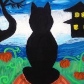 Halloween window painting