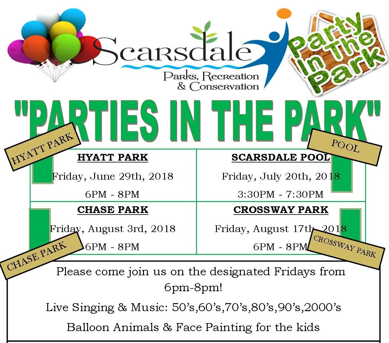 Parties in the Park 2018