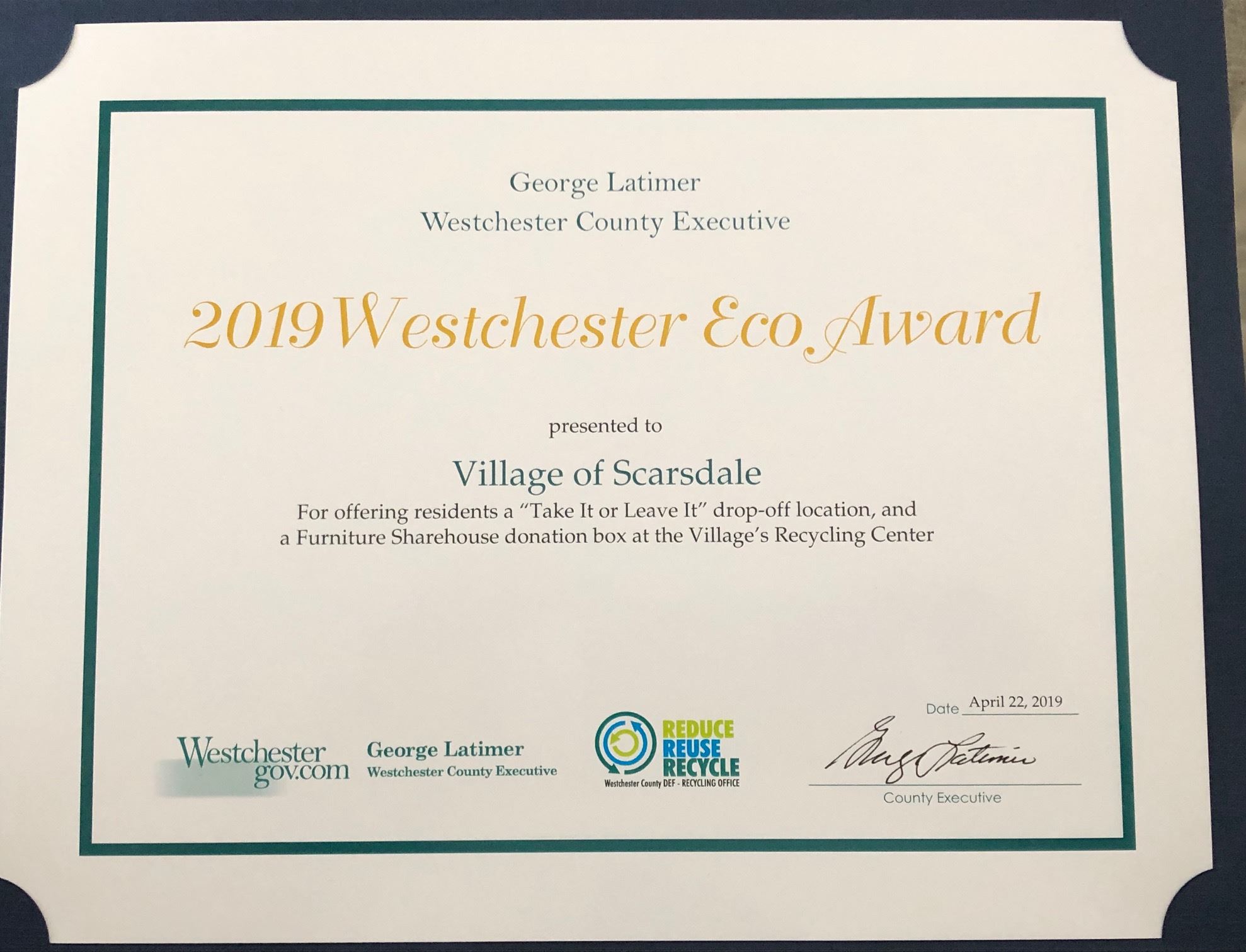 Take it Or Leave It Award Certificate (jpg)